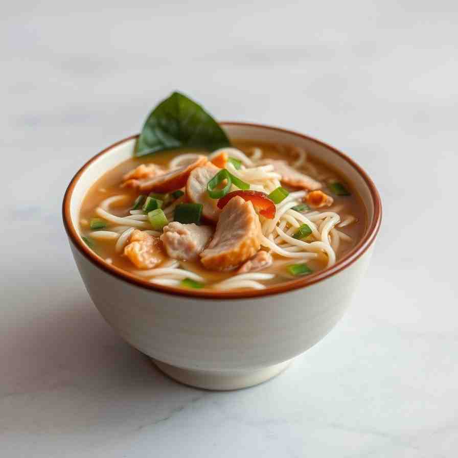 Khao Piak Sen - Rice Noodle Soup Recipe